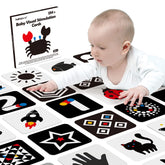 20pcs High Contrast Sensory Flash Cards with 40 Pictures for Babies - 3-6 months